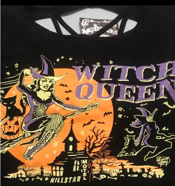 KILLSTAR Witch Queen Crop Blouse - Image 2