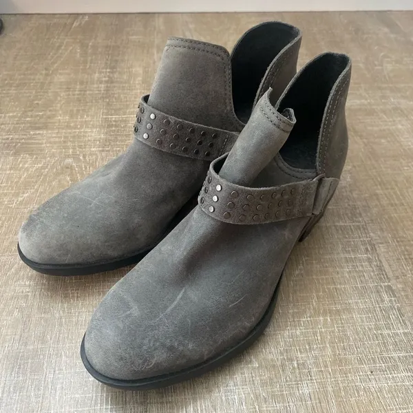 Sorel Leather Lolla II Ankle Boot Womens 7 Waterproof Quarry Grey Studded Bootie - Image 6