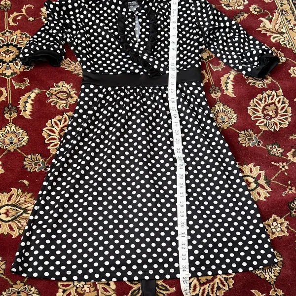Chic Black‎ and White Polka Dot Midi Dress Hypnotik Size M - Image 5