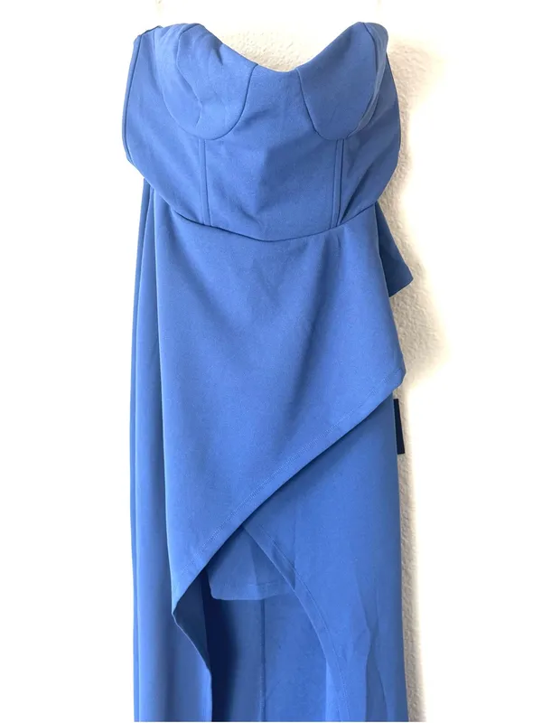 New Lulus Stunning Splendor Blue Bustier Tulip Maxi Dress Size Medium - Image 5