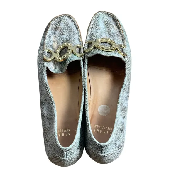 Stuart Weitzman snake print leather loafer size‎ 7.5 - Image 6