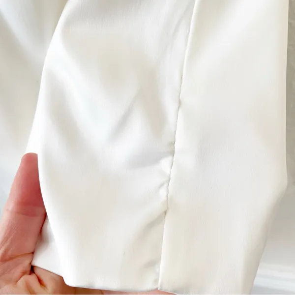Selfie Leslie Always And Forever Bow Back Midi Dress White Size Large FLAWED - Image 9