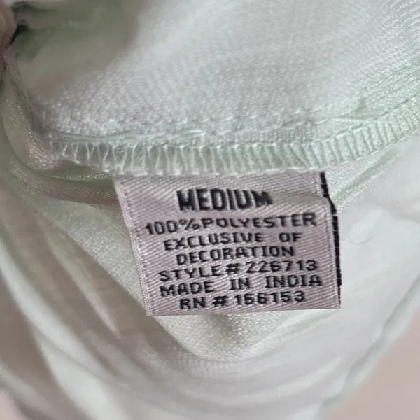 Poof‎ New York Shirt Womens Sz M Mint Green Cottage Ruffle Eyelet Top Blouse - Image 7