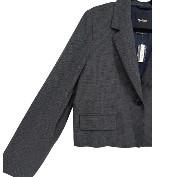 NWT Madewell Women's Sutter Crop Blazer Jacket Grey Italian Fabric NM509 Size XL - Image 12