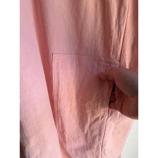 Pomander Place Pink Linen Cotton Tunic Dress Medium Coastal Resort Pockets - Image 7