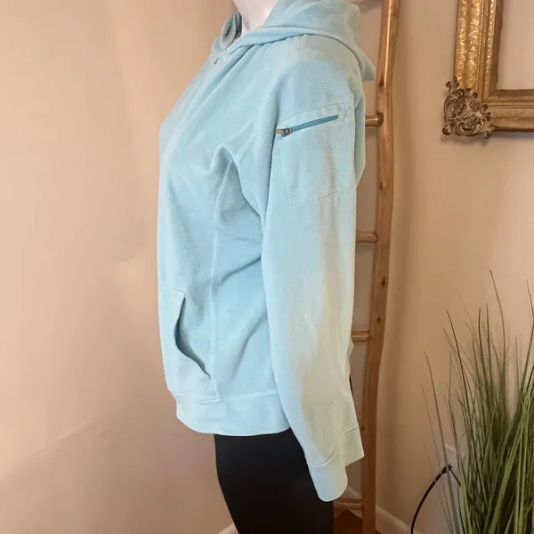 L.L. Bean Lightweight Full Zip Hoodie, Womens Size Large, Light Blue - Image 2