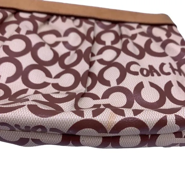 COACH Signature Brown Coated Canvas Wristlet - Image 4