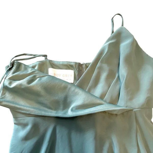 Birdy Grey Sea Glass Green Kaia Chiffon Maxi Bridesmaid Dress L - Image 3