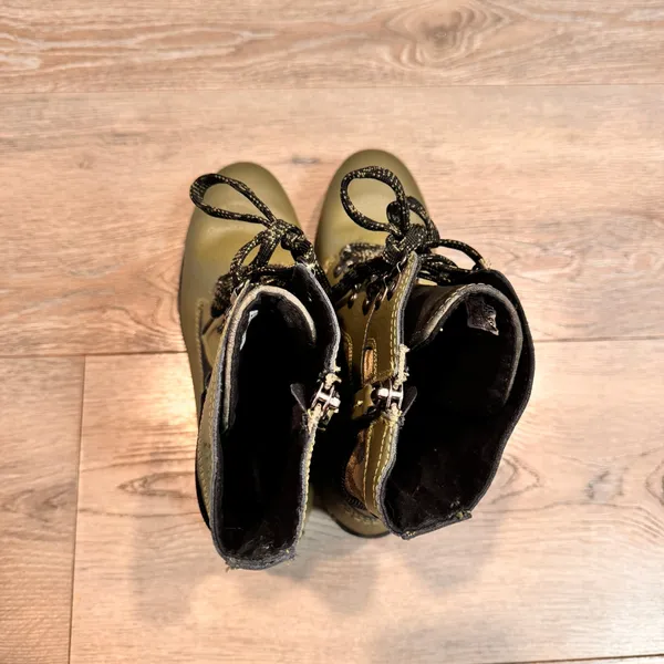 Sorel Emelie Conquest Olive Green Camo Lace Up Zip‎ Combat Boots Size 5 - Image 7