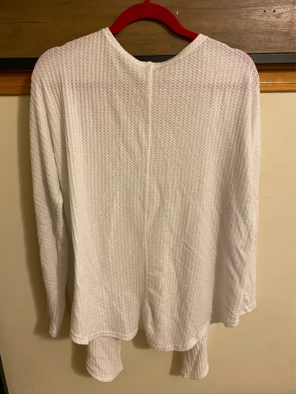 White Cardigan Sweater Size XL - Image 4