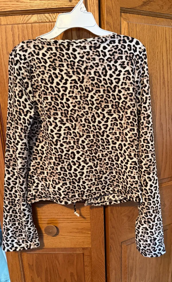 See You Monday Cheetah Print Tie Cardigan - Image 4