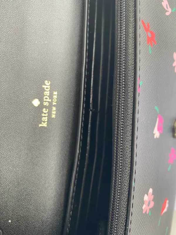 Kate Spade Ditsy Buds Small Flap Crossbody purse -Black multi - Image 9