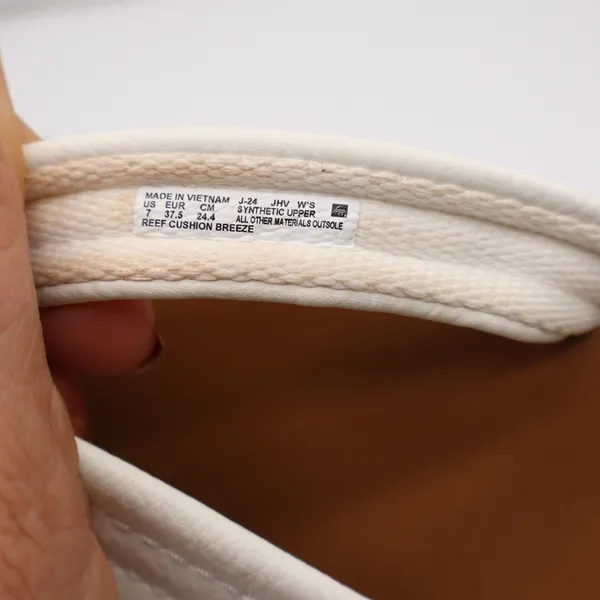 Reef Flip Flop Womens 7 Cushion Breeze White Tan Padded Beach Sandal Excellent - Image 6