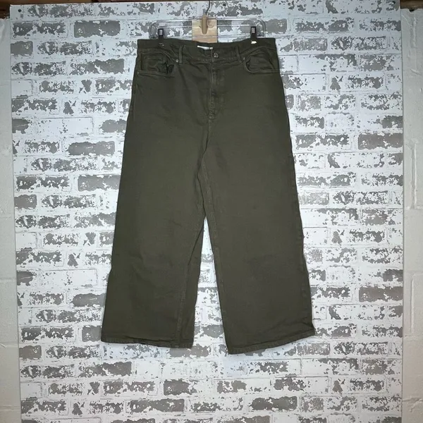 Loft | women wide leg green denim jeans - Image 7