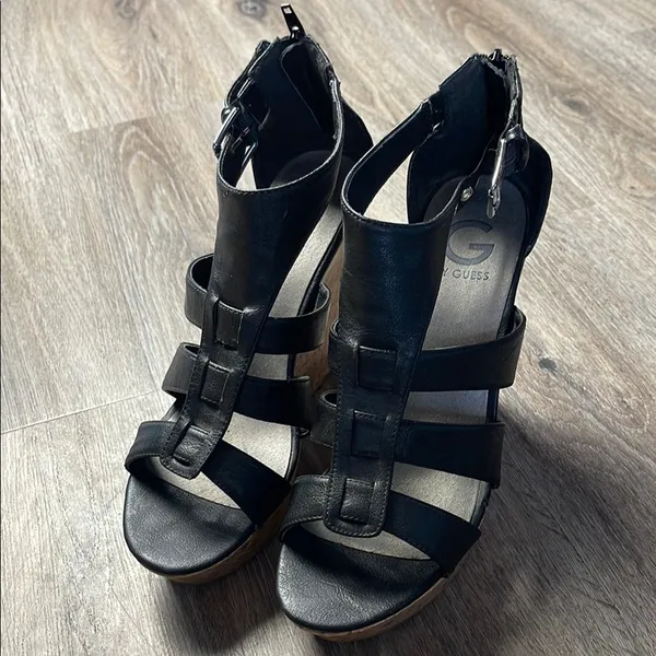 G by Guess Caged Wedge Sand Size 10 Medium - Image 4