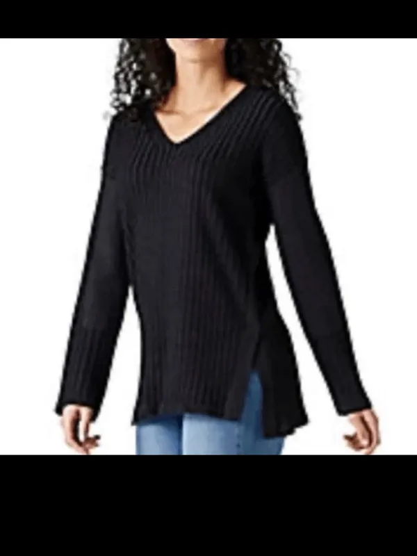 Smartwool Women's Shadow Pine V-Neck Rib Sweater in black M women - Image 2