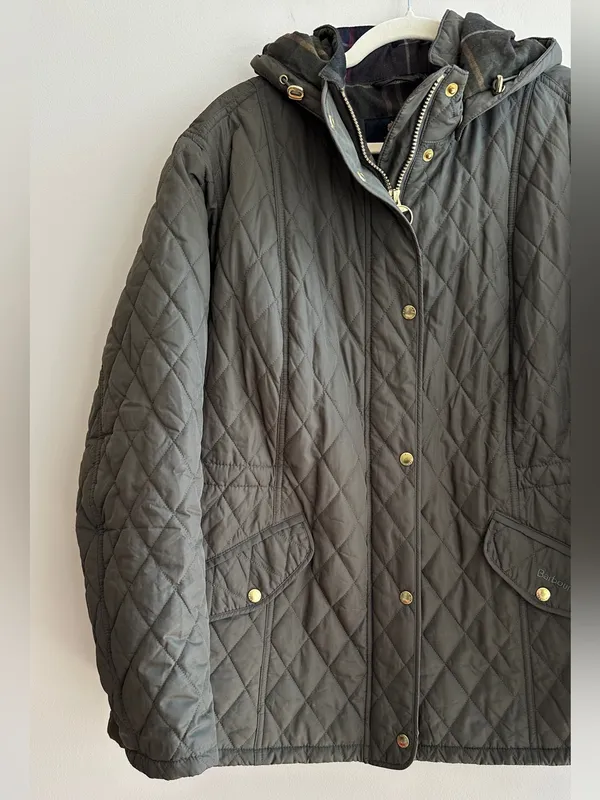 Barbour Women’s Millfire Quilt Jacket, Olive/Classic, Size 2X - Image 2
