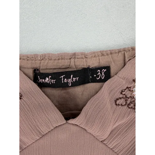 Jennifer Taylor Camisole Women 38 Mauve Embroidered Sequin Asymmetrical‎ Top - Image 4