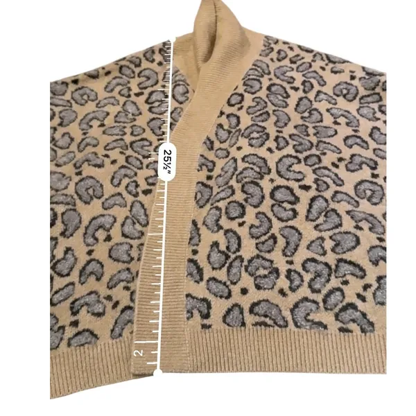 Anthropologie Akemi‎ + Kin Leopard Cardigan One Size Brown Knit Open Front Cozy - Image 4