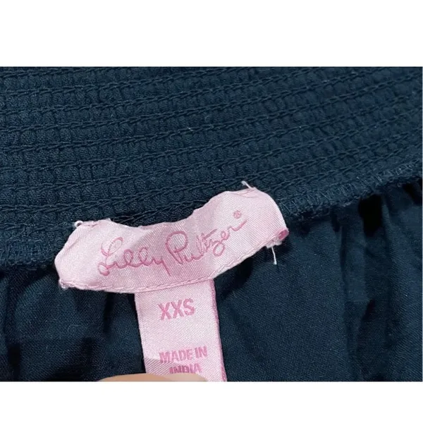 Lilly Pulitzer Joelle Off Shoulder True Navy‎ Blue Mini Dress size XXS - Image 7