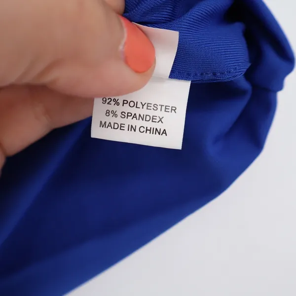 Royal Blue Scoop Neck Crop Top Tank Sleeveless Stretch Size L - Image 4