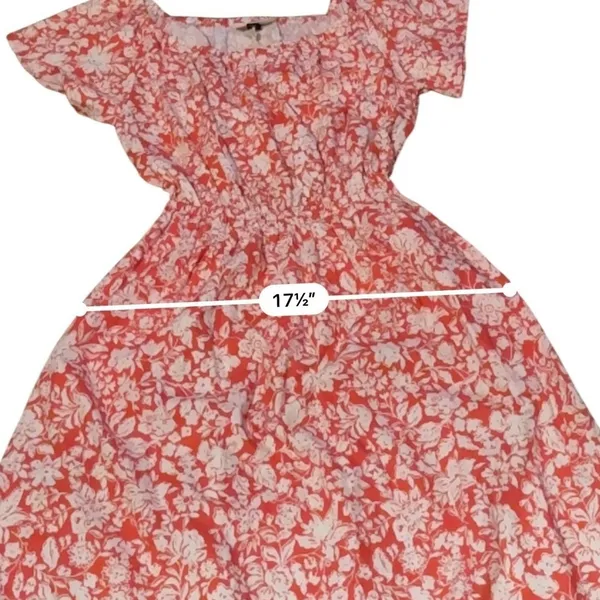 Universal Thread Floral Midi Dress Womens S Red White Cotton Cutout Back‎ NWT - Image 8