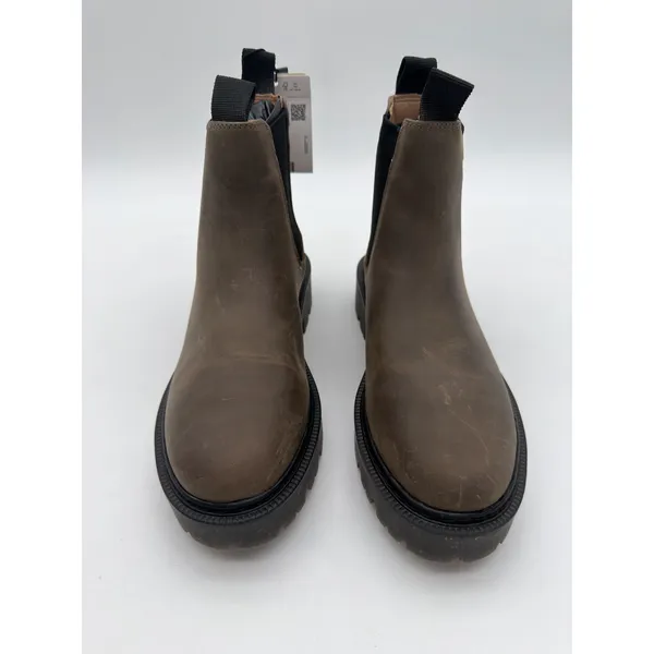 Mango Utility Brown Bovine Leather Lug Sole Everyday Ankle Chelsea Boots 7.5 - Image 3