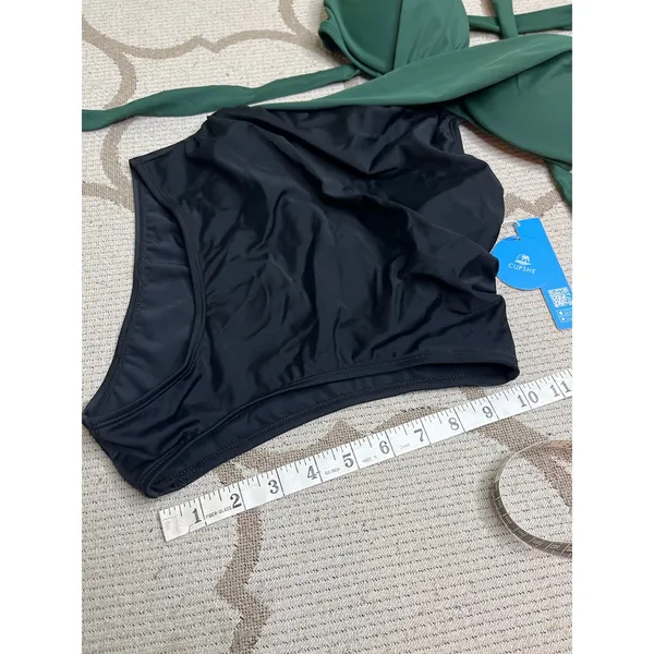 NWT Cupshe Colorblock Cutout One-Piece Black and Green Swimsuit, SIZE Small - Image 6