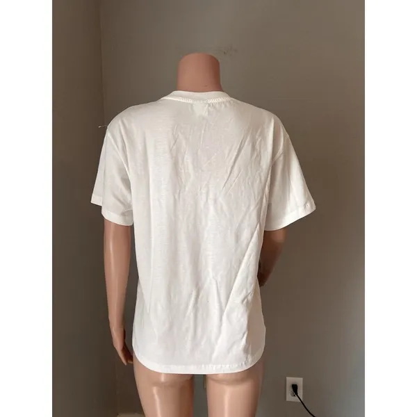 Bershka white multicolor Oversized shirt size Small "witchery time" mystic power - Image 4
