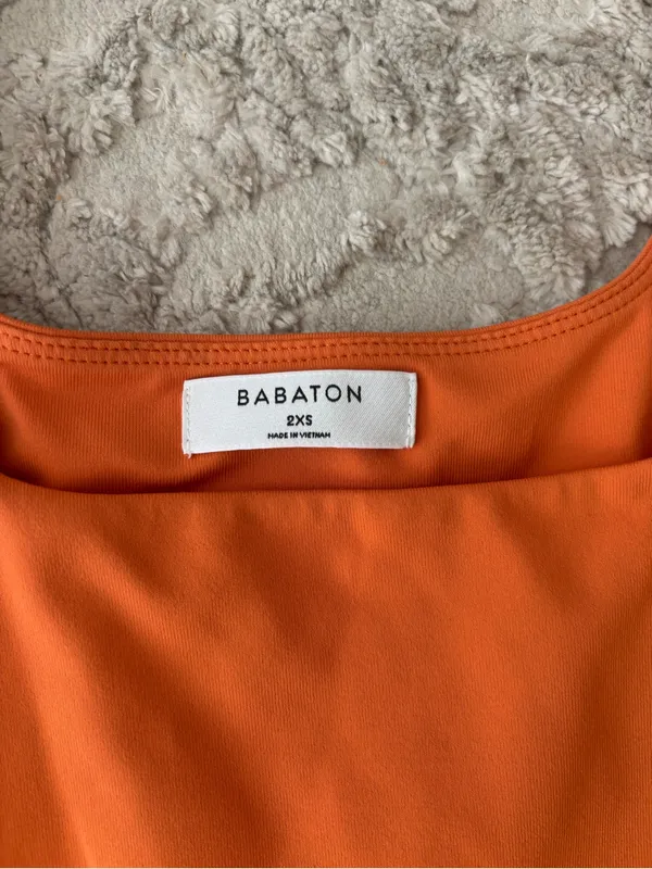 Aritzia Orange Square Neck Bodysuit - Image 2