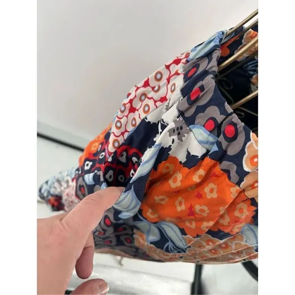 Boden Floral Print Mini Skirt Elastic Waist Navy Size 8L - Image 7