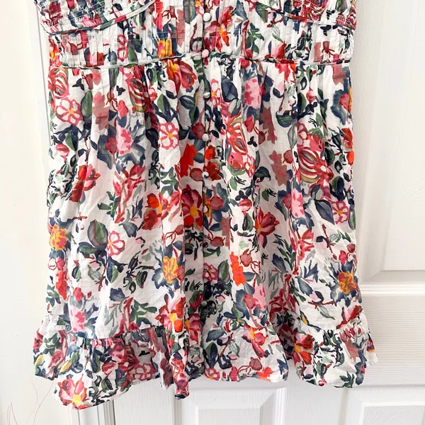 By Anthropologie The Peregrine Mini Dress Multicolor Floral Print Large XL READ - Image 4