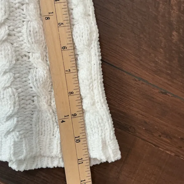POL Cable Knit Oversized Sweater White Crew Neck Cropped JST371B PLUS Size 1X/2X - Image 6