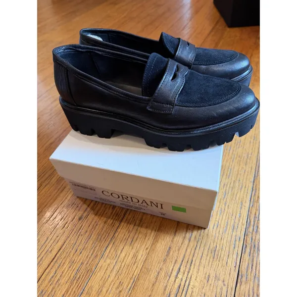 Cordani Shoes Womens Size 9 Black Audrey2 Made In Italy Lug Sole Loafers - Image 8