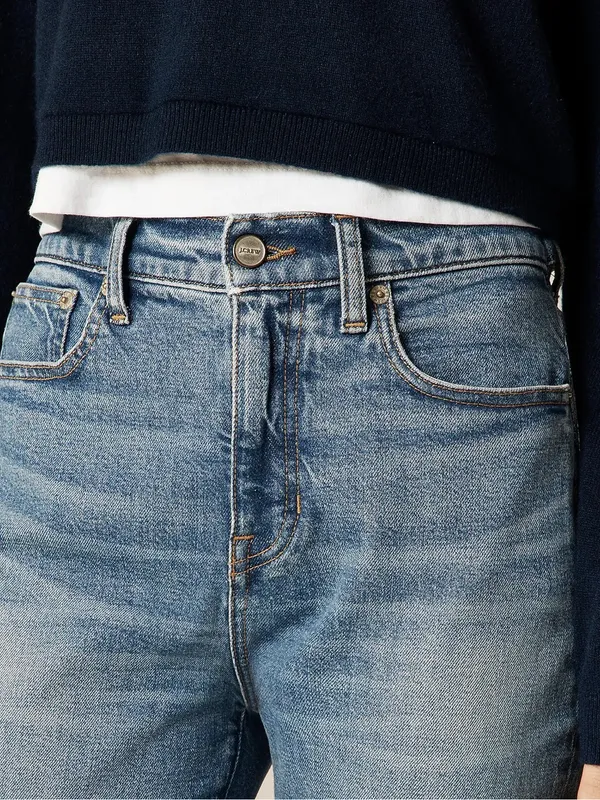 J. Crew Nipped straight high rise jean in semi stretch Bangkok med wash 28” - Image 3