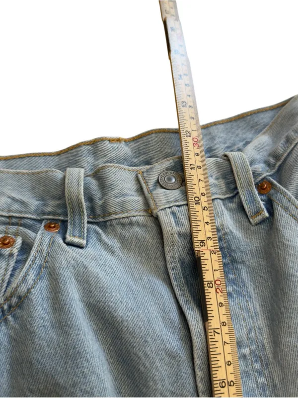 Levis Premium 501 Big E Cropped Jeans Womens 30 Light Wash Straight Leg Denim - Image 15