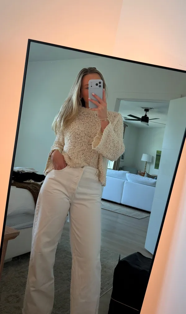ZARA Cream Knit Sweater - Image 2