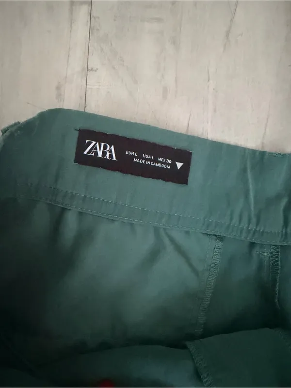 Zara Wide-Leg Green Chinos - Image 4