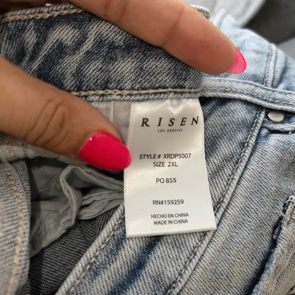 Risen NWT High Rise Distressed Boyfriend Medium Wash Jeans Size 2XL - Image 11