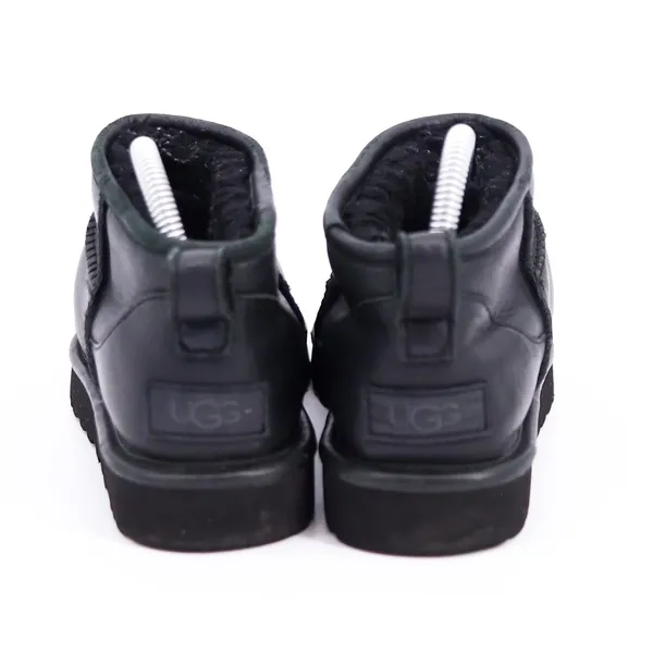 UGG Classic Ultra Mini Leather Boot Womens Size 6‎ Black 1117534 Ankle Booties - Image 2