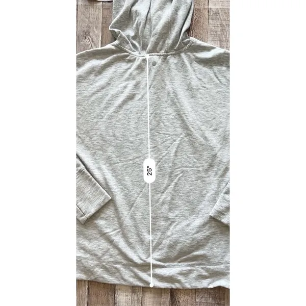 Yogalicious‎ Activewear Grey Hooded Fleece Pullover Top MEDIUM Sporty Workout - Image 8