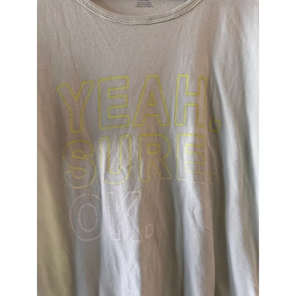 Offline by Aerie Pale Blue Green Yeah Sure Okay Graphic Tee Women Sz S - Image 4