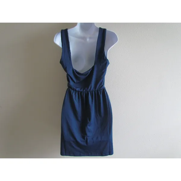 NWT Savrae Sleeveless Square Neck Dress S Navy Blue Athleisure Travel‎ SVA23004 - Image 2
