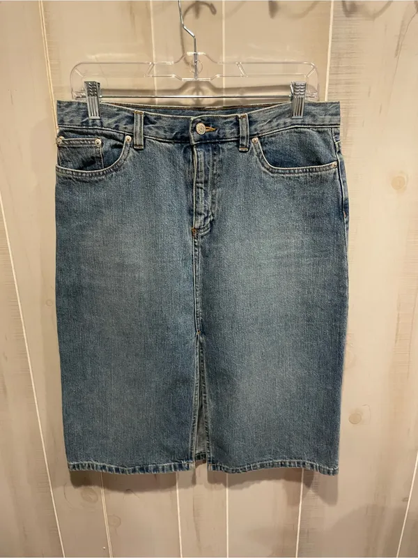 Cute classic Y2K denim front slit jean skirt cotton indie sleaze - Image 5