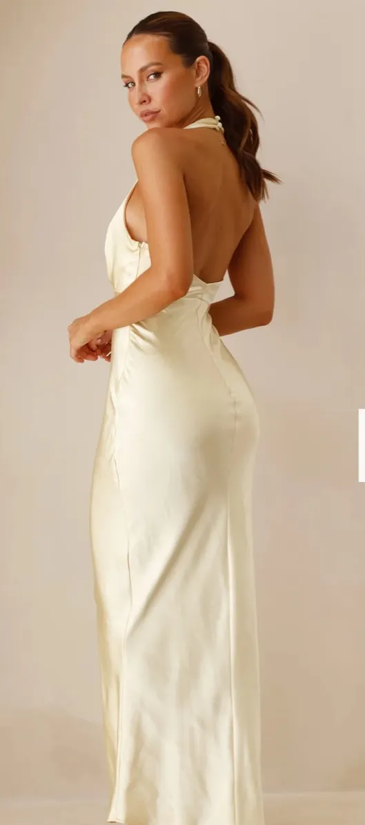 Billy J boutique Yellow satin maxi dress - Image 4