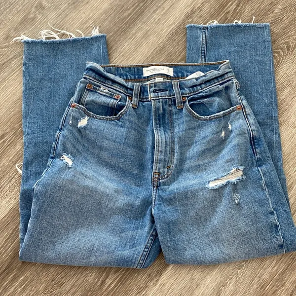 Abercrombie ultra high rise ankle straight leg jeans 25 0 short curve love - Image 2