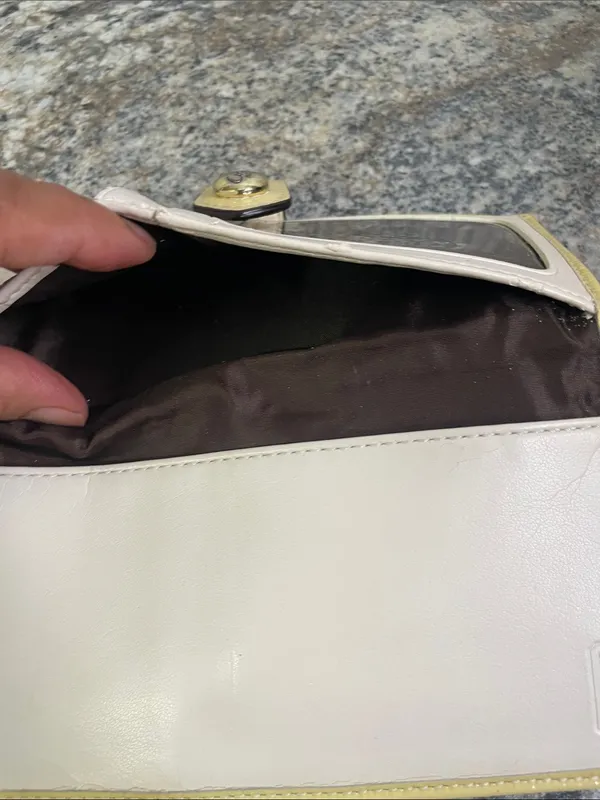 Coach Signature C Tan Clutch Wallet with Yellow Trim - Image 10