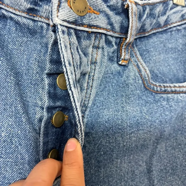 Sézane High Rise Straight Leg Jeans 27 Vintage Blue 100% Cotton Denim - Image 3