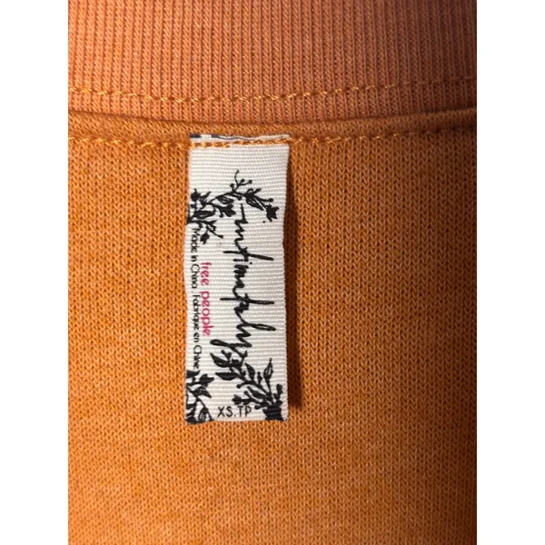Free People Sweatshirt XS Mustard Yellow Oversized Drop Shoulder Boho Gorpcore - Image 3