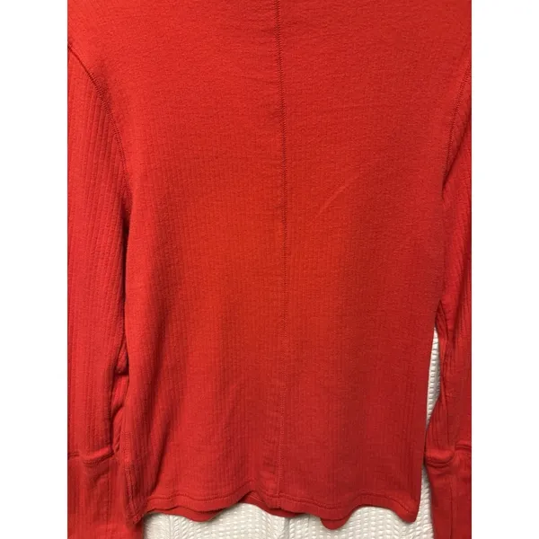 Intimately Free People Womens Red Ribbed Long Sleeve Mock Turtle Neck XL Stretch - Image 9